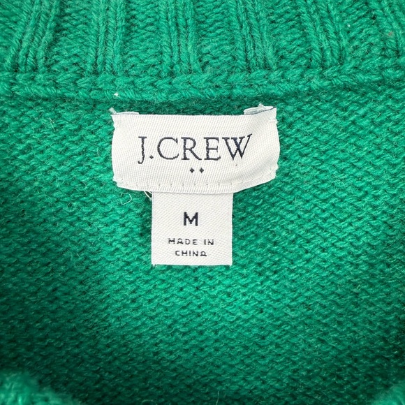 J.Crew Factory lambswool-blend cable-knit sweater in green. M - Picture 4 of 12